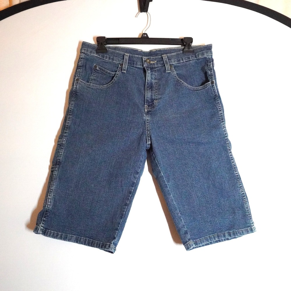 VTG Dickies Blue Denim Carpenter Shorts Jorts Hammer Loop 32 Gorp Utility Y2k